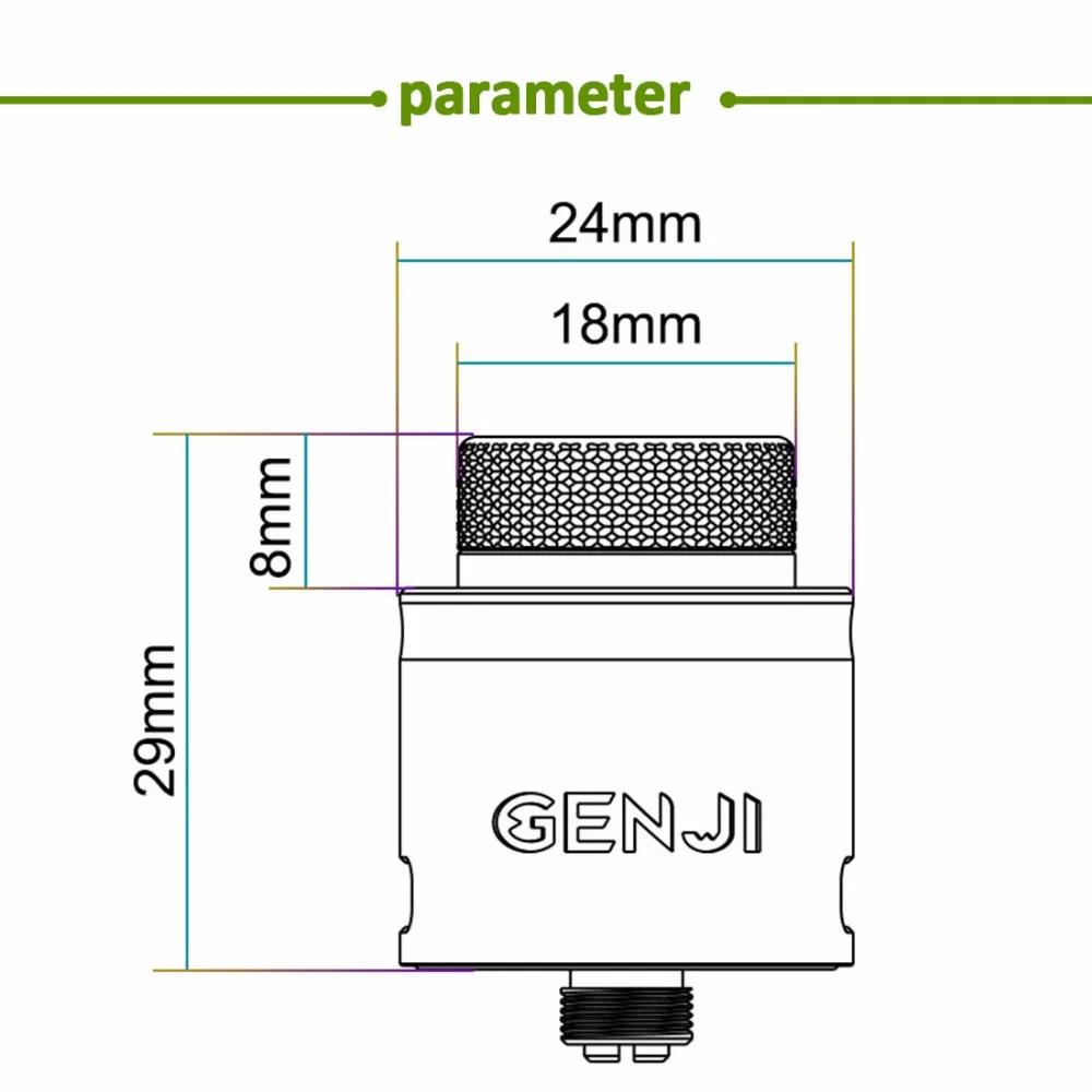 Tigertek Гэндзи модифицируемая дрипка испаритель без емкости для жидкости