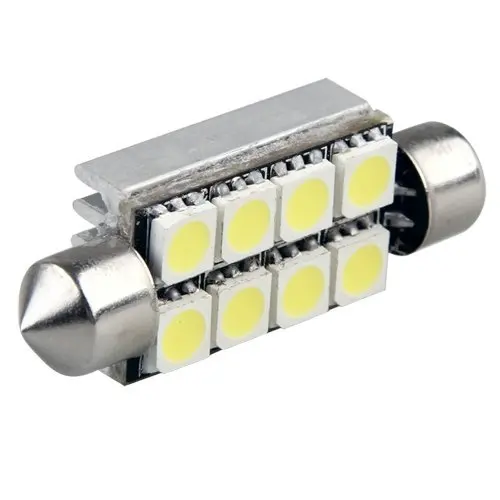 

10X 41mm 42mm 43MM AMPOULE 8 LED BLANC VOITURE DOME CANBUS 211-2