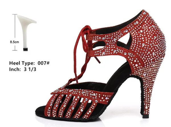 red 8.5cm Г. модные туфли для Бальных и латиноамериканских танцев женские туфли на высоком каблуке с мягкой подошвой красного, черного цвета, устойчивые женские танцевальные туфли для латиноамериканских танцев обувь женская - Цвет: red 8.5cm