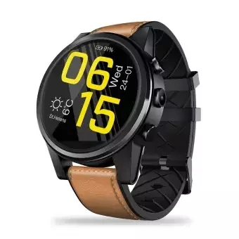 brown 4G SmartWatch 1,6 дюймов Кристалл дисплей gps/ГЛОНАСС четырехъядерный 16 Гб 600 мАч гибридные кожаные умные часы с ремнем - Цвет: brown