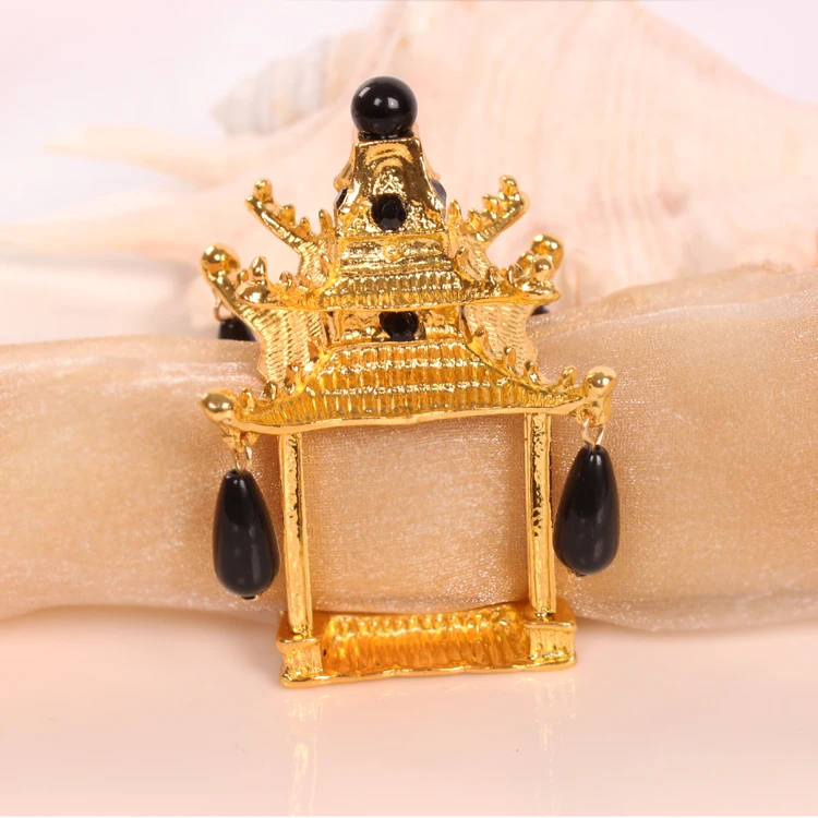 Кольцо для салфеток Pagoda (золото серебро) | Дом и сад