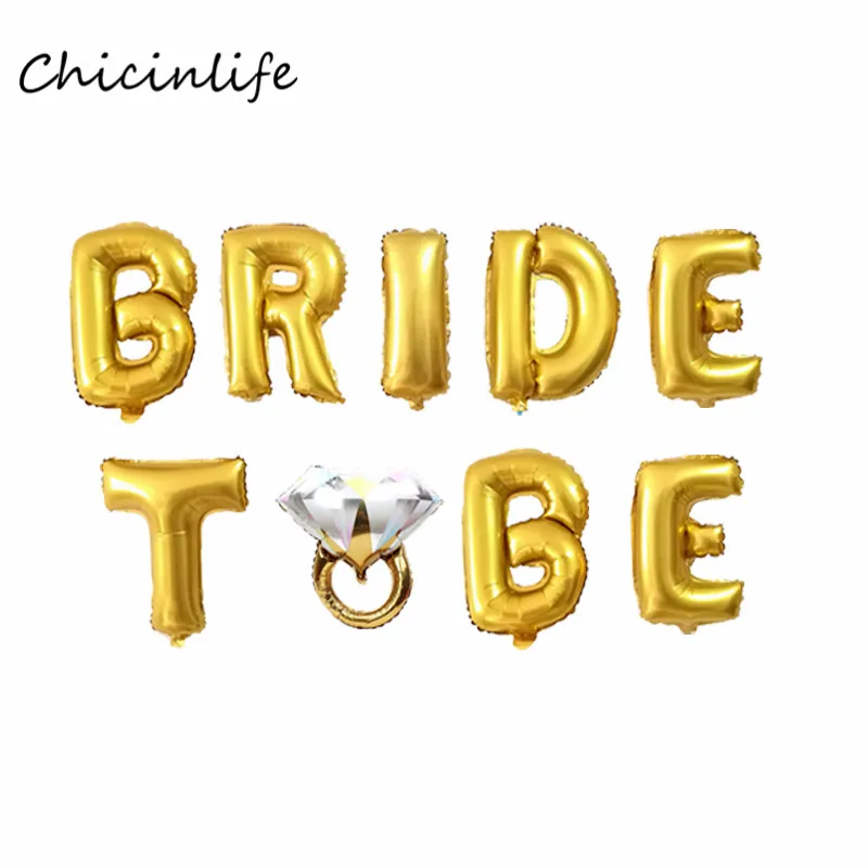 gold Bride to be Chicinlife латексные воздушные шары для невесты из розового золота в форме сердца и звезды, девичник, украшение для свадебной вечеринки - Цвет: gold Bride to be