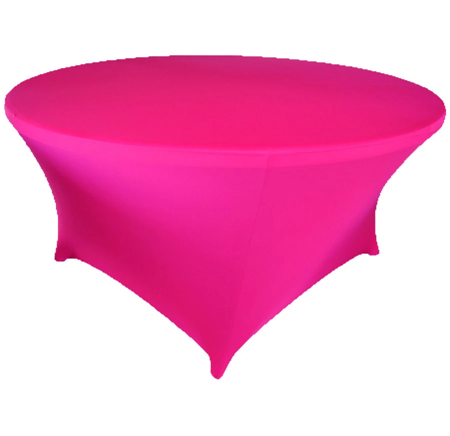 Bright Fuchsia 1 шт. 5ft 6ft круглый приталенный эластичный чехол для стола из спандекса лайкра стрейч скатерть на стол для свадьбы отель украшение для банкета и вечеринки - Цвет: Bright Fuchsia