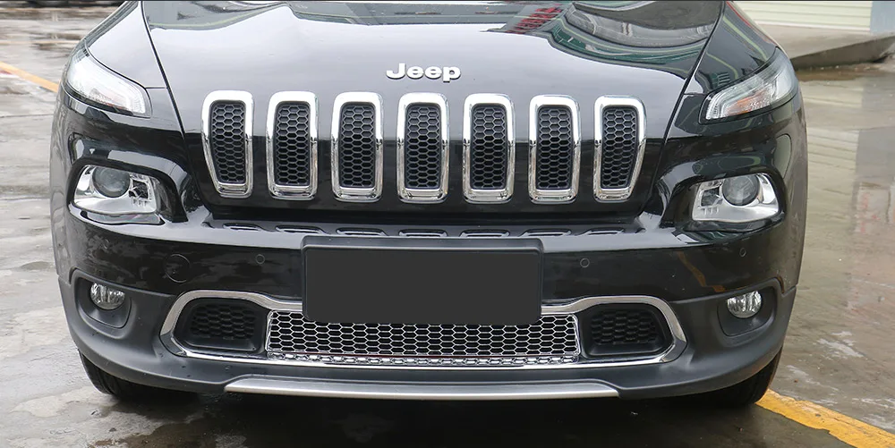 SHINEKA автомобильный Стайлинг ABS передний бампер решетки с сотовой сеткой для Jeep Cherokee 14-16 Высокое качество автомобильные аксессуары