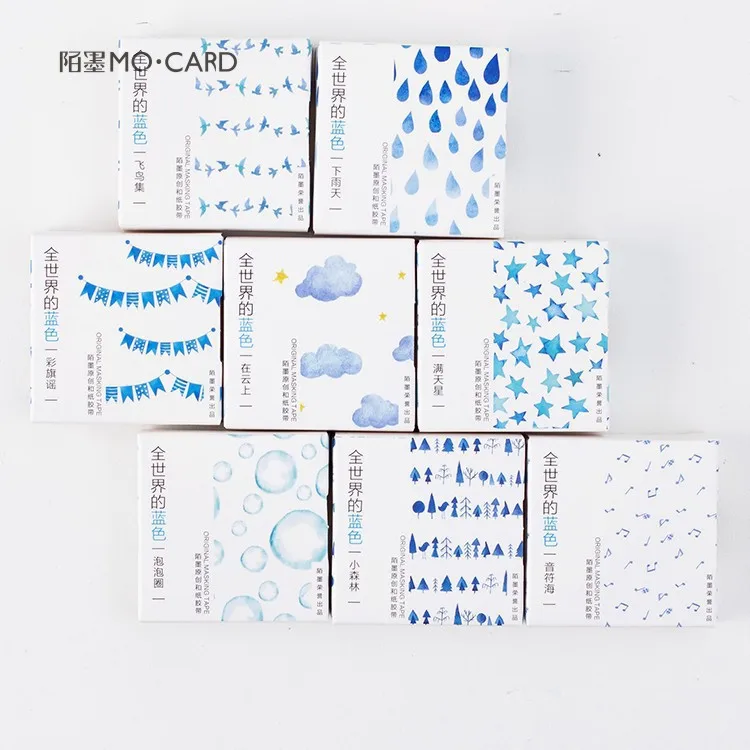 Blue of the world series Bullet Journal Washi Tape Adhesive Masking DIY Scrapbooking Sticker Label Japanese | Канцтовары для офиса