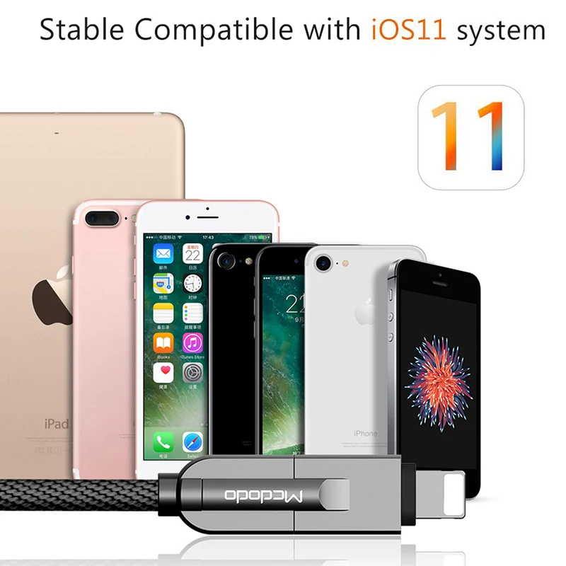 Mcdodo 2 в 1 Lightning-USB кабель для iPhone 7 Micro USB кабель для samsung Xiaomi huawei Быстрая зарядка для iPhone 5S 6s кабель