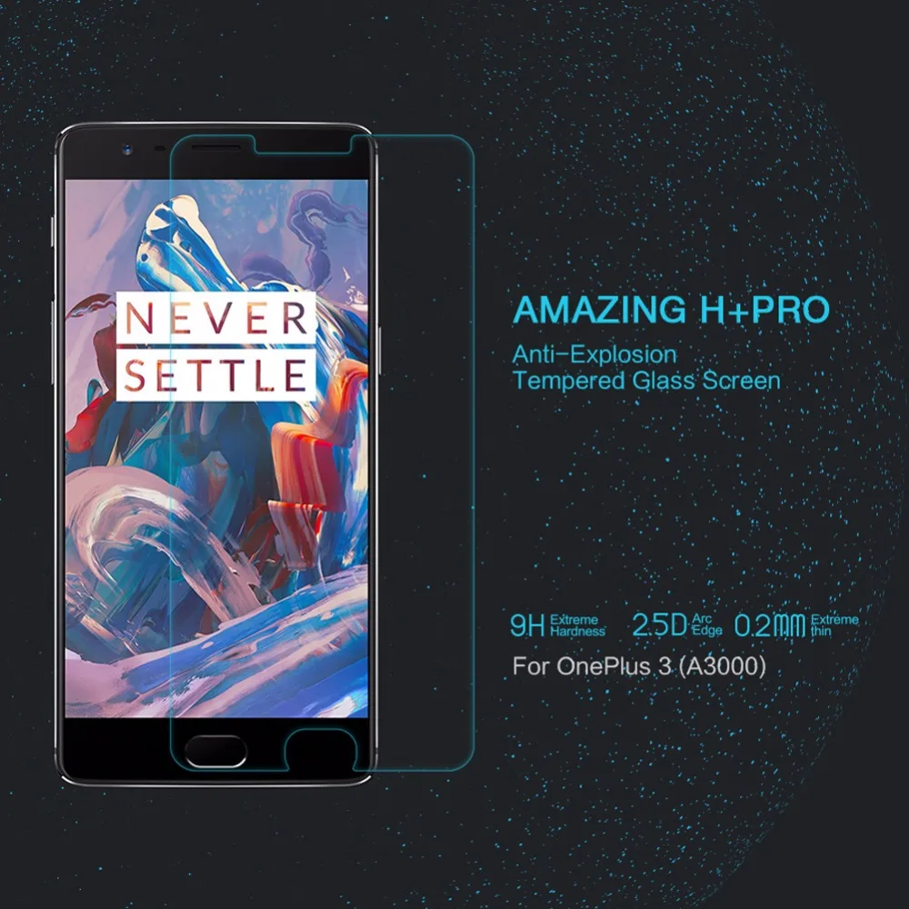 Закаленное стекло для OnePlus 3T Nillkin H + Pro 2 5 D с закругленными краями 0 мм закаленное