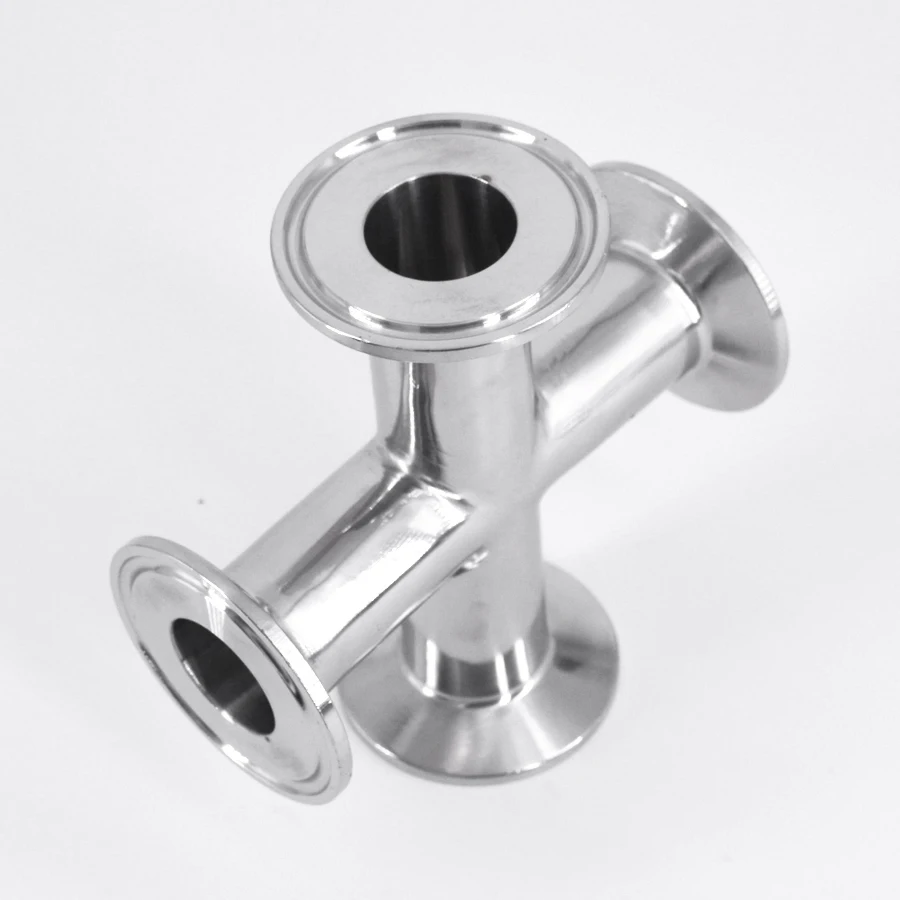 

1-1/4" 32mm Pipe OD x 1.5" Tri Clamp Cross 4 Ways Splitter SUS 304 Stainless Sanitary Fitting Homebrew Beer Wine