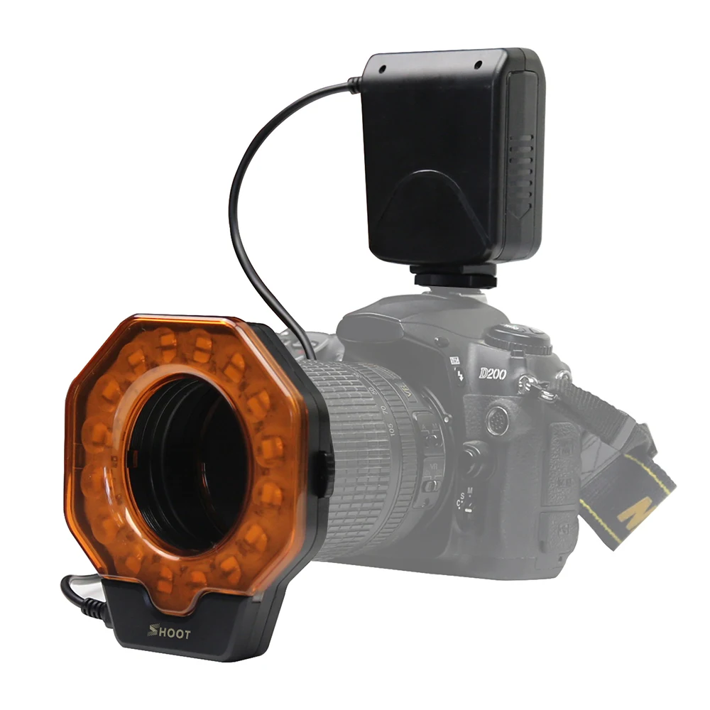 Макро светодиодный кольцевой светильник Speedlite с переходное кольцо для Nikon D5100 D3100 серии Canon 5D Mark II 7D 10D Olympus камеры