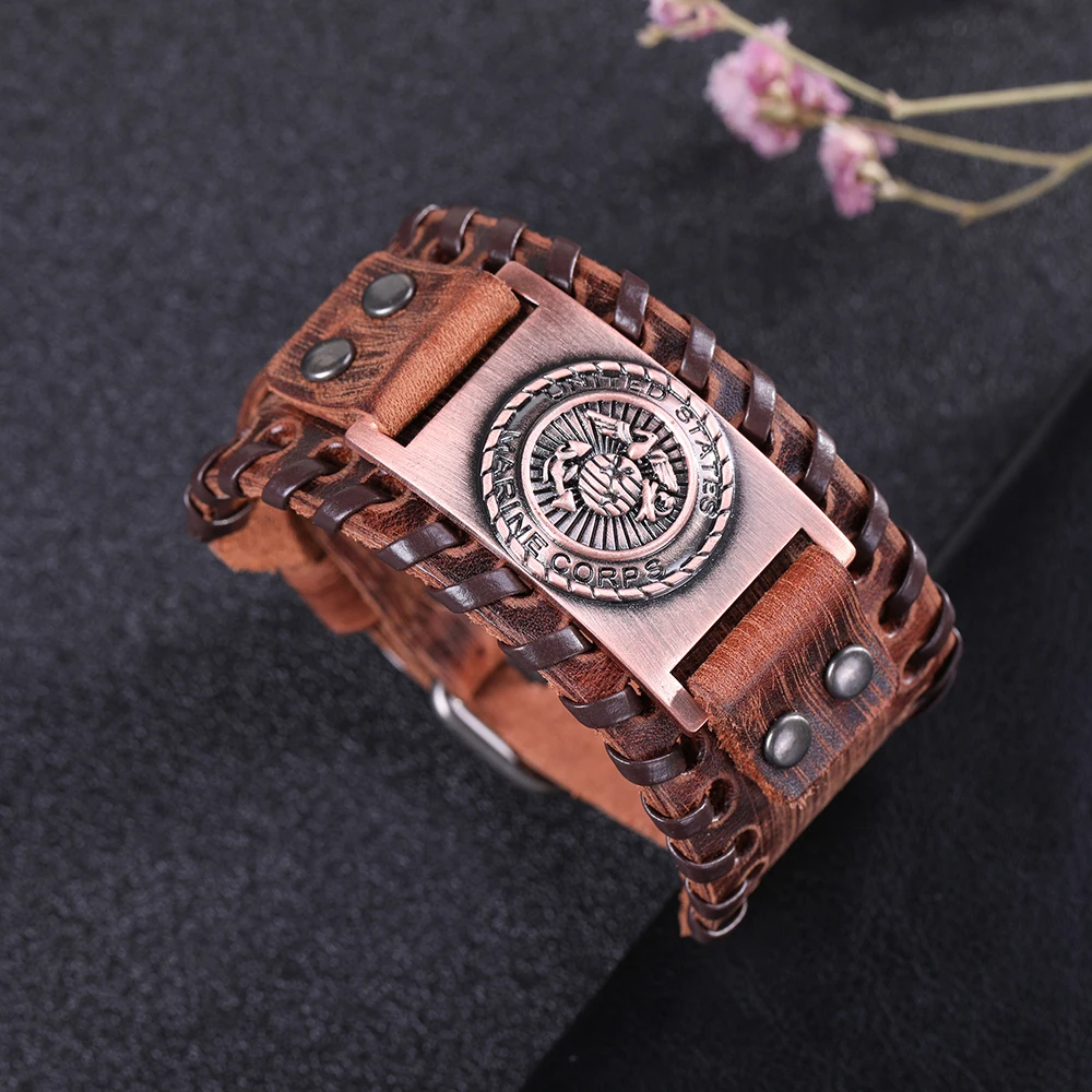 Браслет MyShape мужской ручной работы плетеный браслет морской пехоты США из