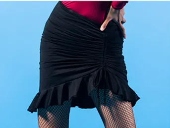 Black skirt Сексуальная Женская юбка для латинских танцев, черный, красный, зеленый цвет, на завязках, для сальсы, Танго, румбы, самбы, Пасо, бальных танцев, платье, квадратная одежда в стиле хип-хоп - Цвет: Black skirt