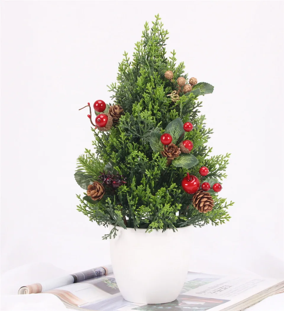 Мини Искусственные цветы к Рождеству Pinecone Сумочка DIY аксессуары для рождественских открыток пластиковые поддельные фрукты с рождественским растением в горшках