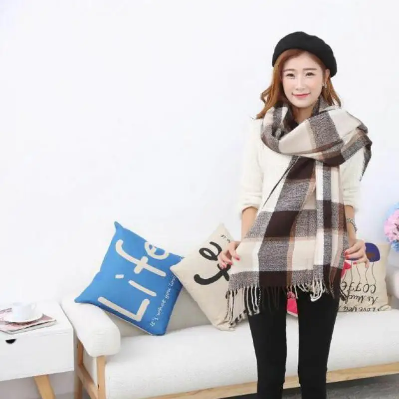 Новая модная коллекция 2015 года мужской кашемировый шарф Для женщин пледом