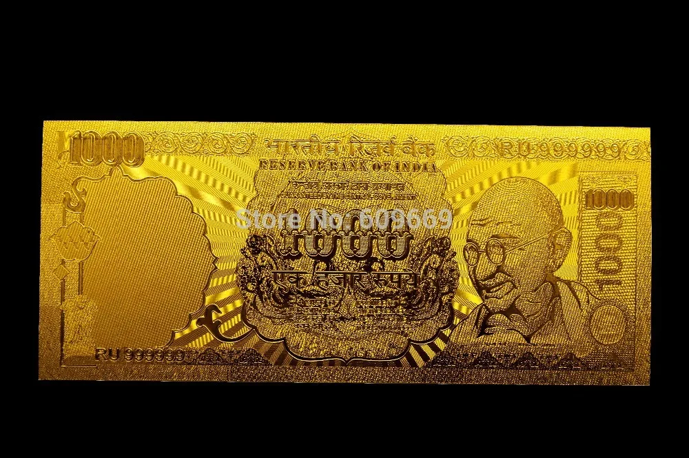 Индийские Золотые банкноты 1000 RUPEES принимаются Смешанные Оптовые продажи | Дом и