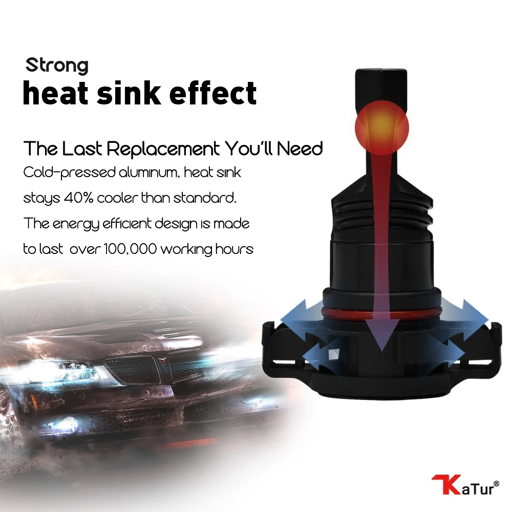 Katur H16/5202 PSX24W светодиодные лампы для автомобилей вождения противотуманные фары CSP