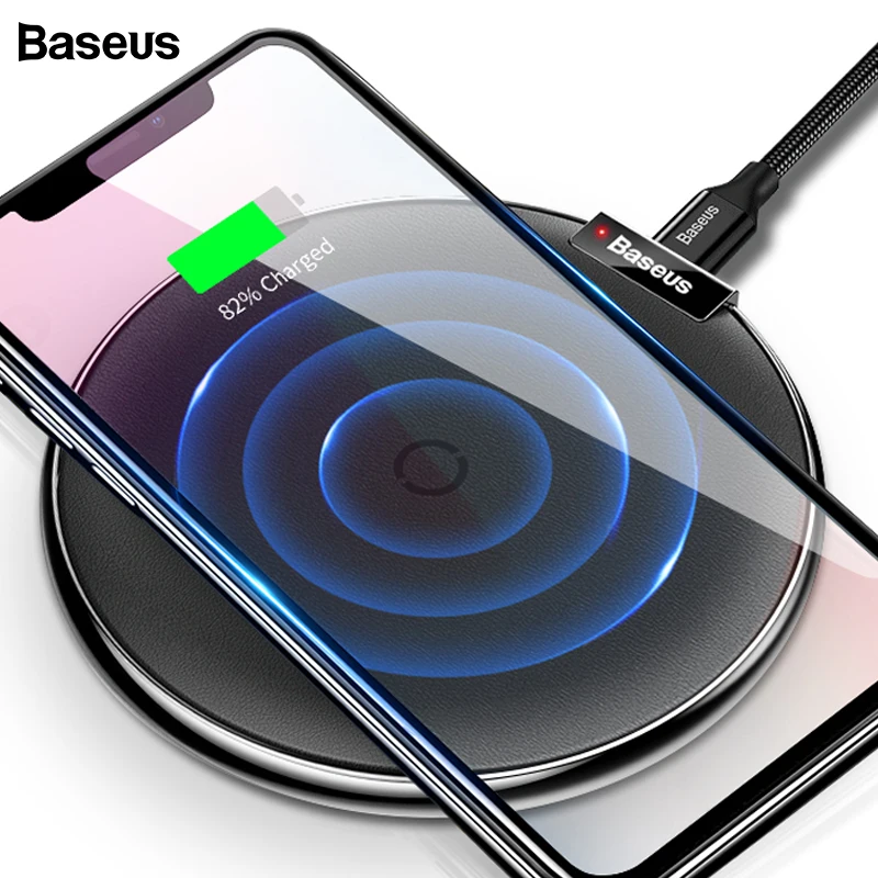 Беспроводное зарядное устройство Baseus для iPhone 11 Pro Xs Max XR X быстрая USB Беспроводная зарядная площадка для samsung S10 Note 10 Qi Беспроводное зарядное устройство