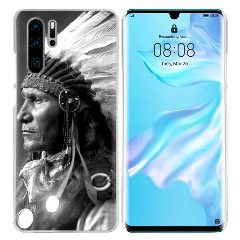 Индеец перья девушка чехол для huawei P20 P Smart Z Plus P30 P10 P9 P8 mate 10 20 lite Pro Жесткий PC чехол для телефона