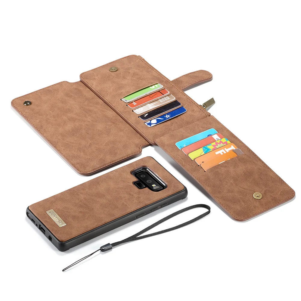 Ретро PU кожаный 2в1 Чехол-бумажник для Samsung Galaxy Note 10 9 8 5 S9 S10 Plus Lite S8 S7 edge Чехол черный