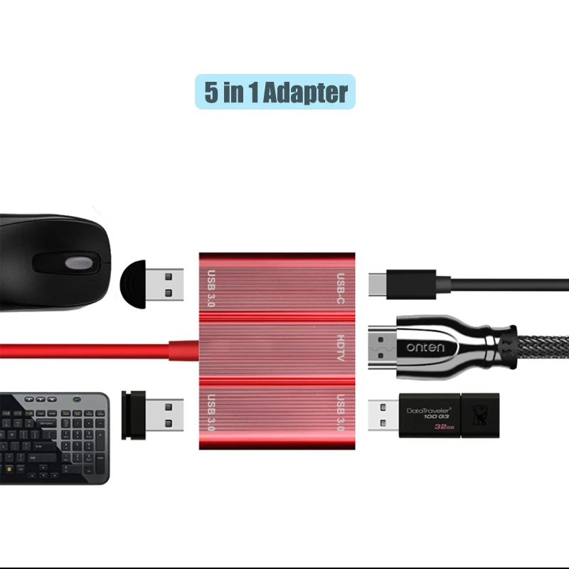 BFOLLOW 5 в 1 Type C к HDMI USB 3 0 PD зарядный адаптер 4K 60Hz кабель для Huawei Mate 20 20X P20 Pro Xiaomi 9 iPad 2018 |