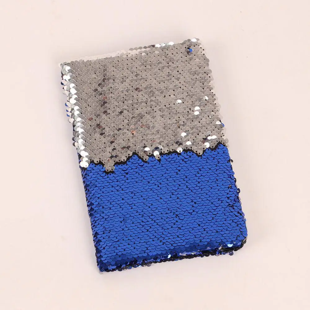 blue Новинка года, А5, блокнот, Цветные двусторонние пайетки, дневник для маленькой девочки, 78 блокнот со страницами, дневник DIY, личный дневник - Цвет: blue
