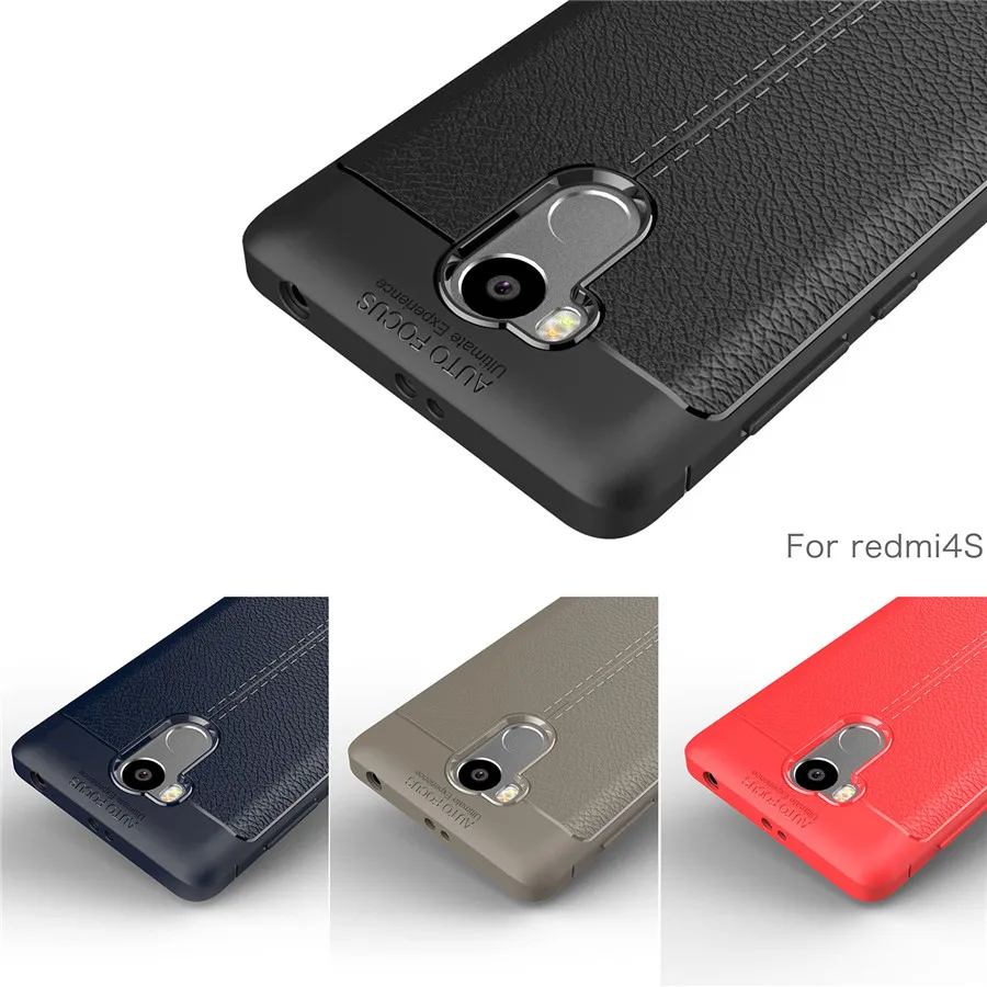 Эксклюзивная модная искусственная кожа Силиконовая задняя крышка для Xiaomi Redmi 4 Pro