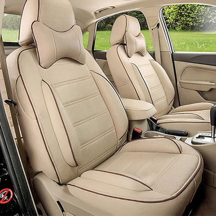 beige 2 Чехлы для сидений автомобиля carпортной Sprot для Toyota Corolla 2009, Набор чехлов для сидений из искусственной кожи для стайлинга автомобилей, защита для сидений - Название цвета: beige 2