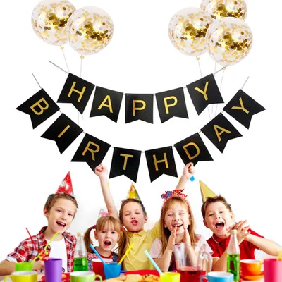 Birthday Set 4 Письмо с днем рождения шары флажки «С Днем Рождения» вечерние украшения шар на день рождения для девочек и мальчиков Детский праздничный костюм товары для вечеринки, дня рожденья - Цвет: Birthday Set 4
