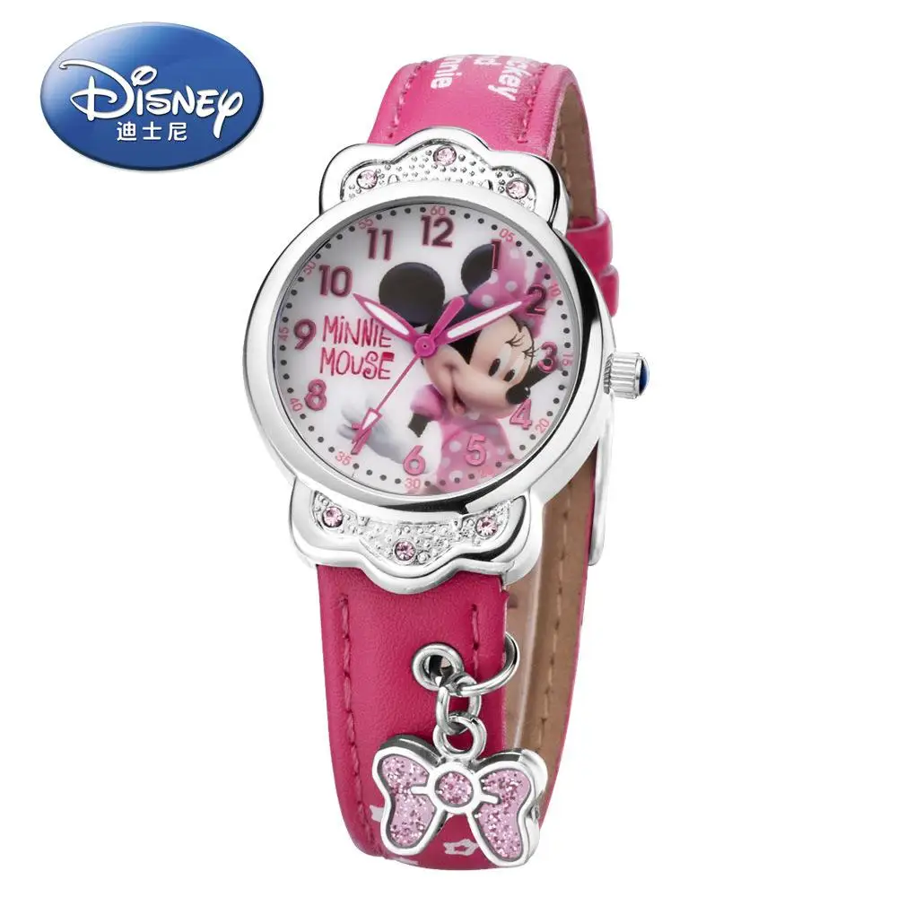Оригинальные часы Диснея бренда Замороженные Софии часы с рисунком Minnie на циферблате модные роскошные часы мужские наручные часы для девочек Горячая - Цвет: 2
