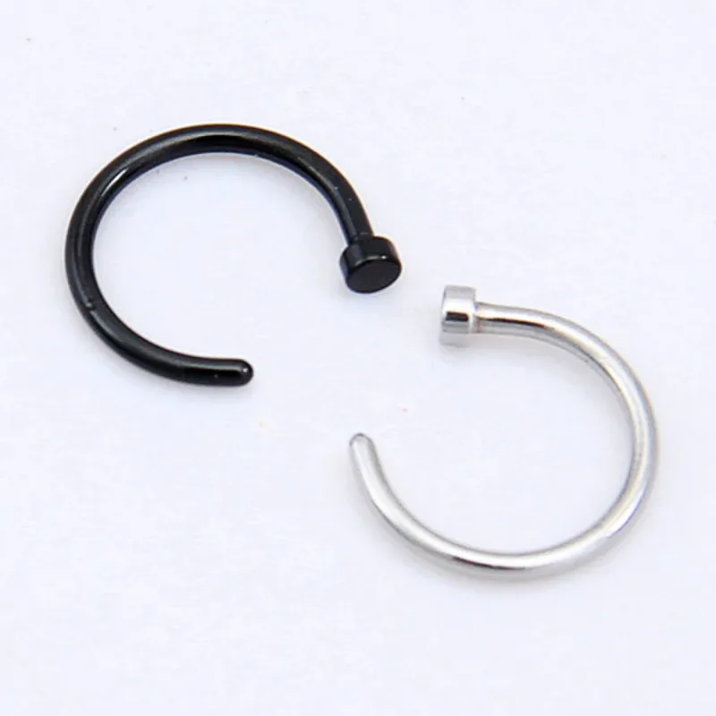 2 шт./лот унисекс панк из нержавеющей стали Нос открытый обруч Шпильки Кольца