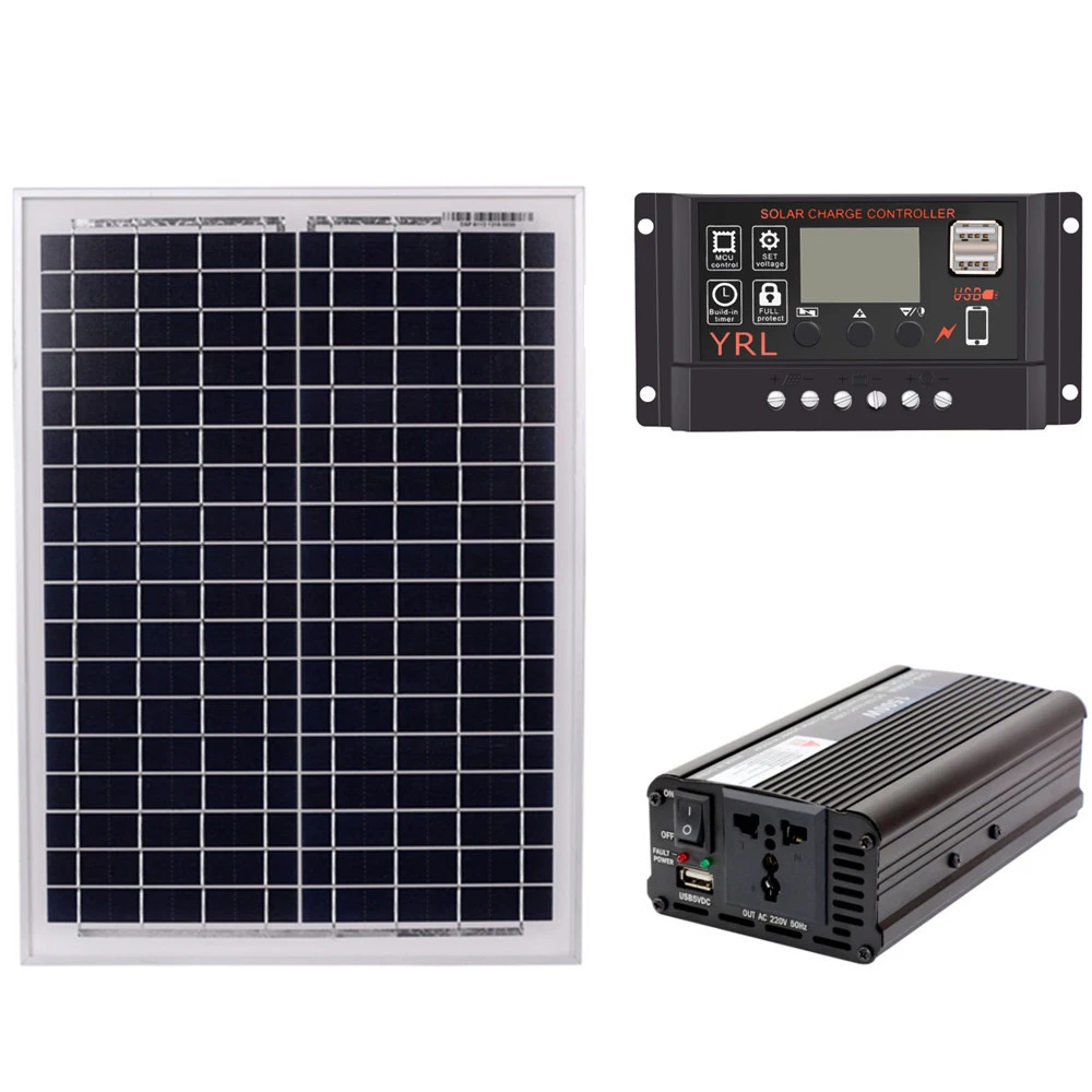 18V20W солнечная панель + 12 В/24 В контроллер 1500 Вт Инвертор AC220V комплект подходит для