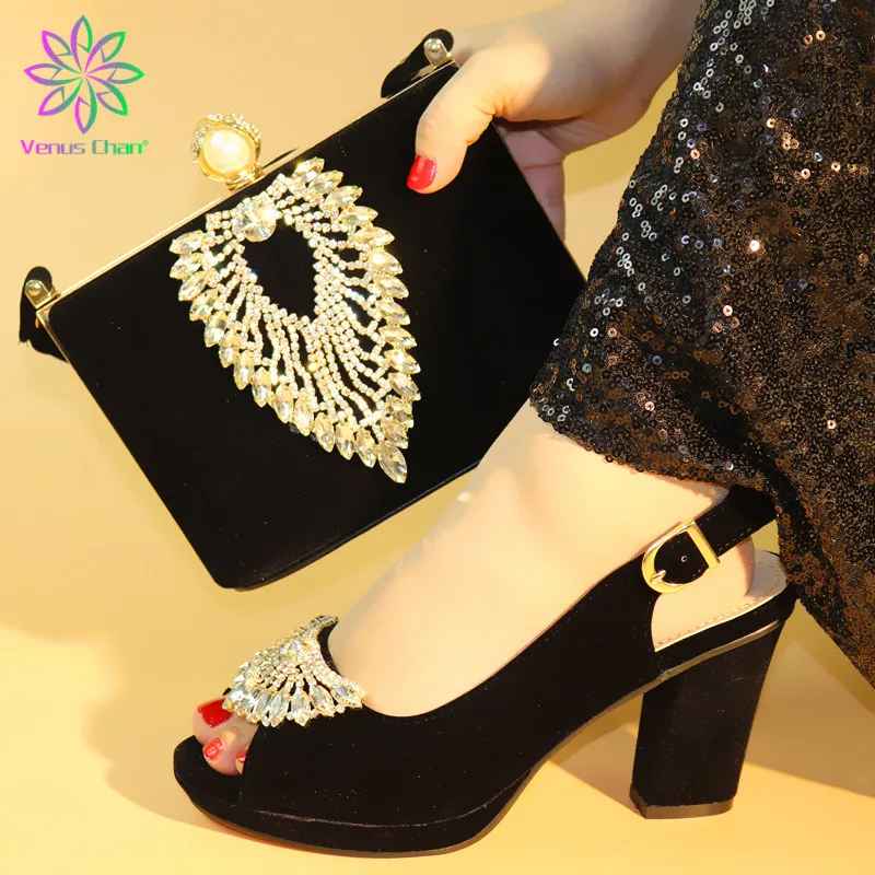 2019 новые модные итальянские туфли и сумочка в том же стиле Комплект из сумочки
