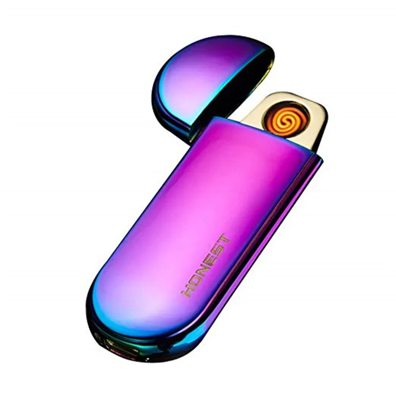 Ультра тонкая электронная катушка Зажигалка Portably USB Перезаряжаемый корпус из