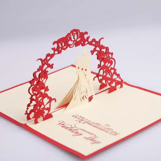 (Набор из 10) украшения mariage Декупаж открытки 3 D всплывающие карты Благодарю вас