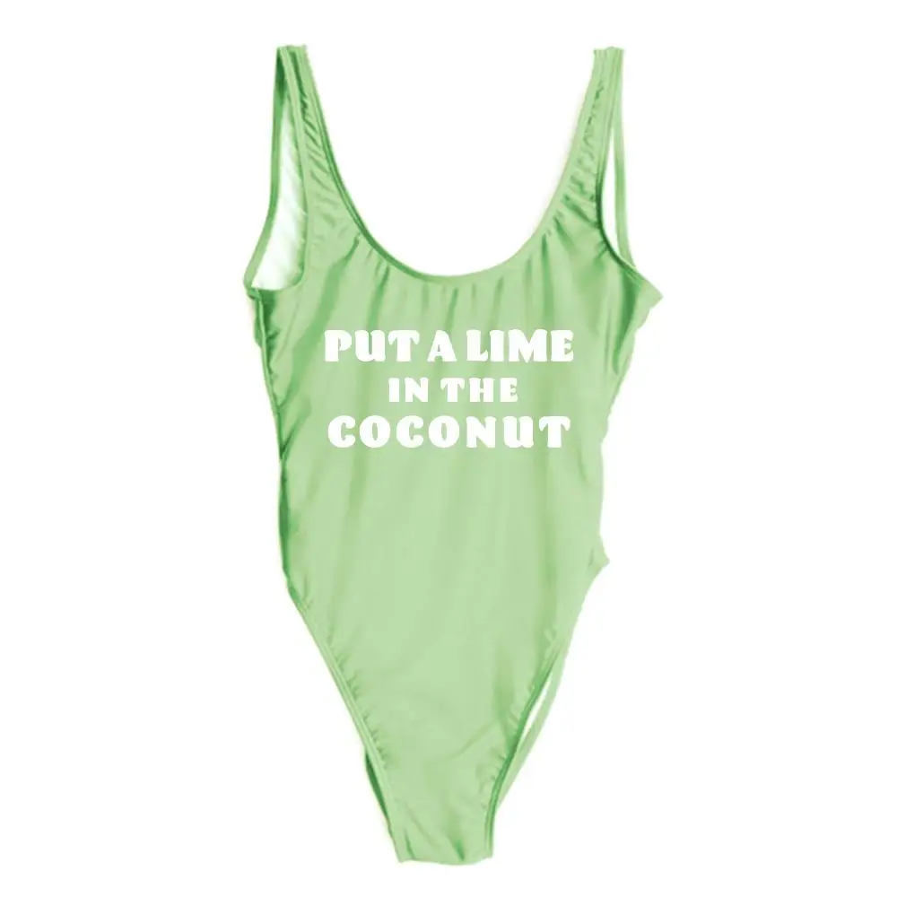 Положите лайм в кокосовый светло-зеленый красивый женский модный трикотажное