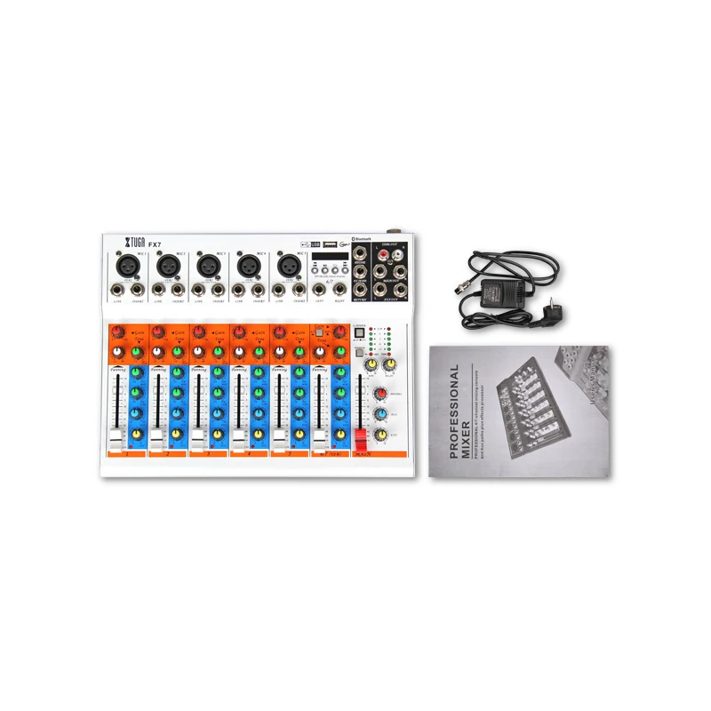 Аудиомикшер XTUGA FX7-USB 7-канальный микшер с Usb/bluetooth/Mp3 сбалансированный источник