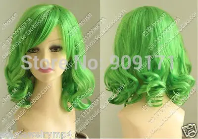 Бесплатная Доставка ** Новый Косплей Cos Светло-Зеленый Короткие Вьющиеся Парик |