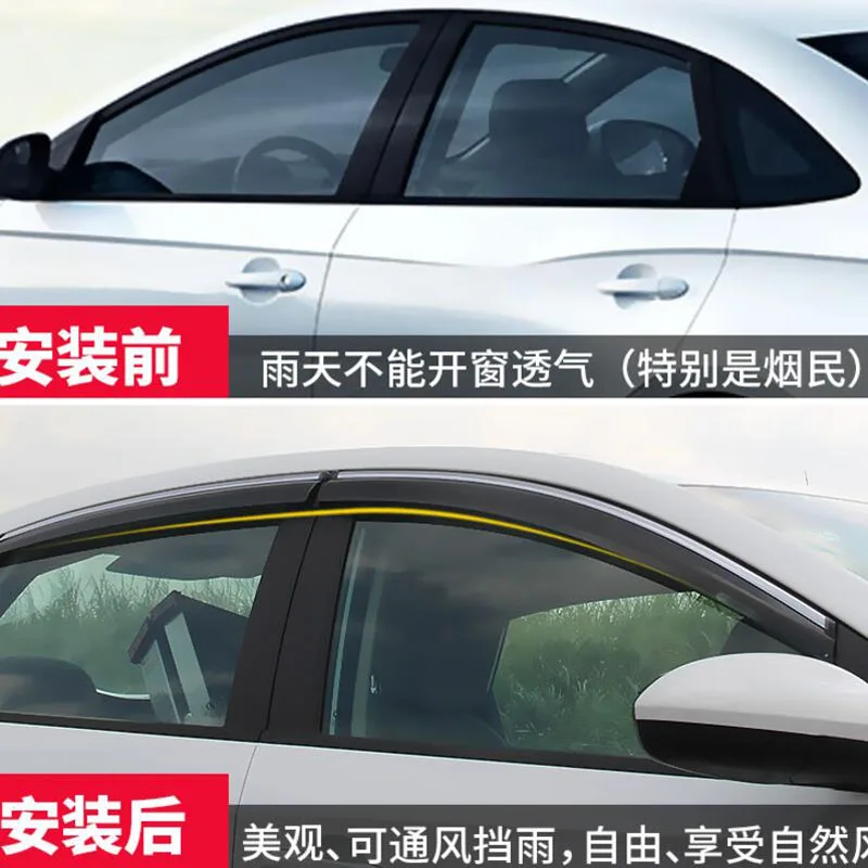 

Brand New For Buick Excelle 2015-2018 4PCS High Quality ABS Chrome Window Rain Eyebrow Sun Cover Trim Car Styling Accessories