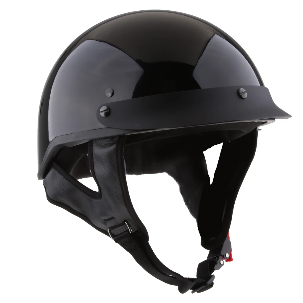 Glossy Black M Мотоцикл DOT Cruiser туристический мотоцикл Bobber велосипед с открытым лицом Половина шлем спортивная защита головы Половина шлем СОЛНЦЕЗАЩИТНЫЙ - Цвет: Glossy Black M