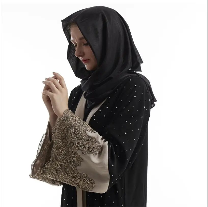 2018 Для женщин мусульманское платье кафтан Абаи Дубай кардиган качества с