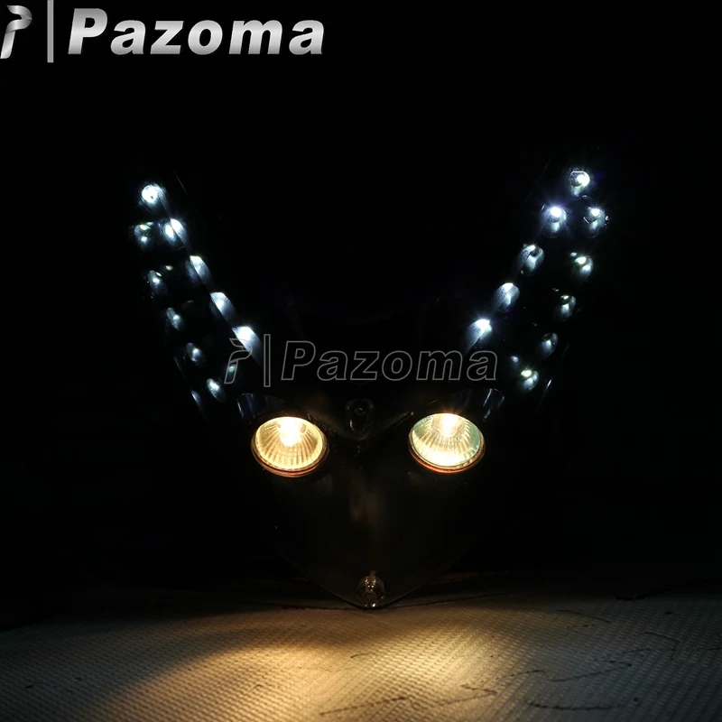 PAZOMA Оранжевый Мотоциклетные светодиодный головной светильник супермото