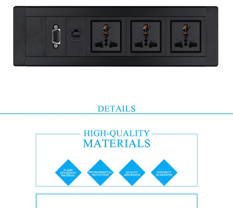 JOHO настольные розетки RJ45 VGA логотип 250 V 10A/16A три гнезда универсальная настольная розетка для настольных компьютеров кабель для передачи данных