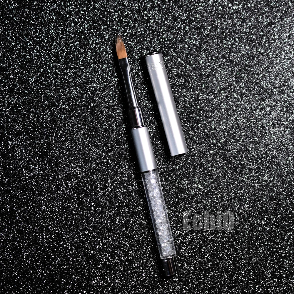 Градиентная ручка для рисования кисть УФ-геля с белыми стразами маникюра и