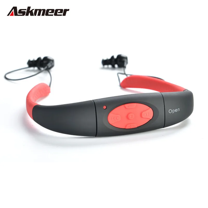 Новинка спортивная водонепроницаемая стерео гарнитура Askmeer 3 M 4 Гб mp3 плеер с FM