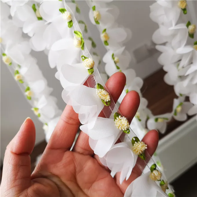 10 м/Diy ручной работы оригинальный Hanfu древний Тан костюм белый шифон Фея цветок