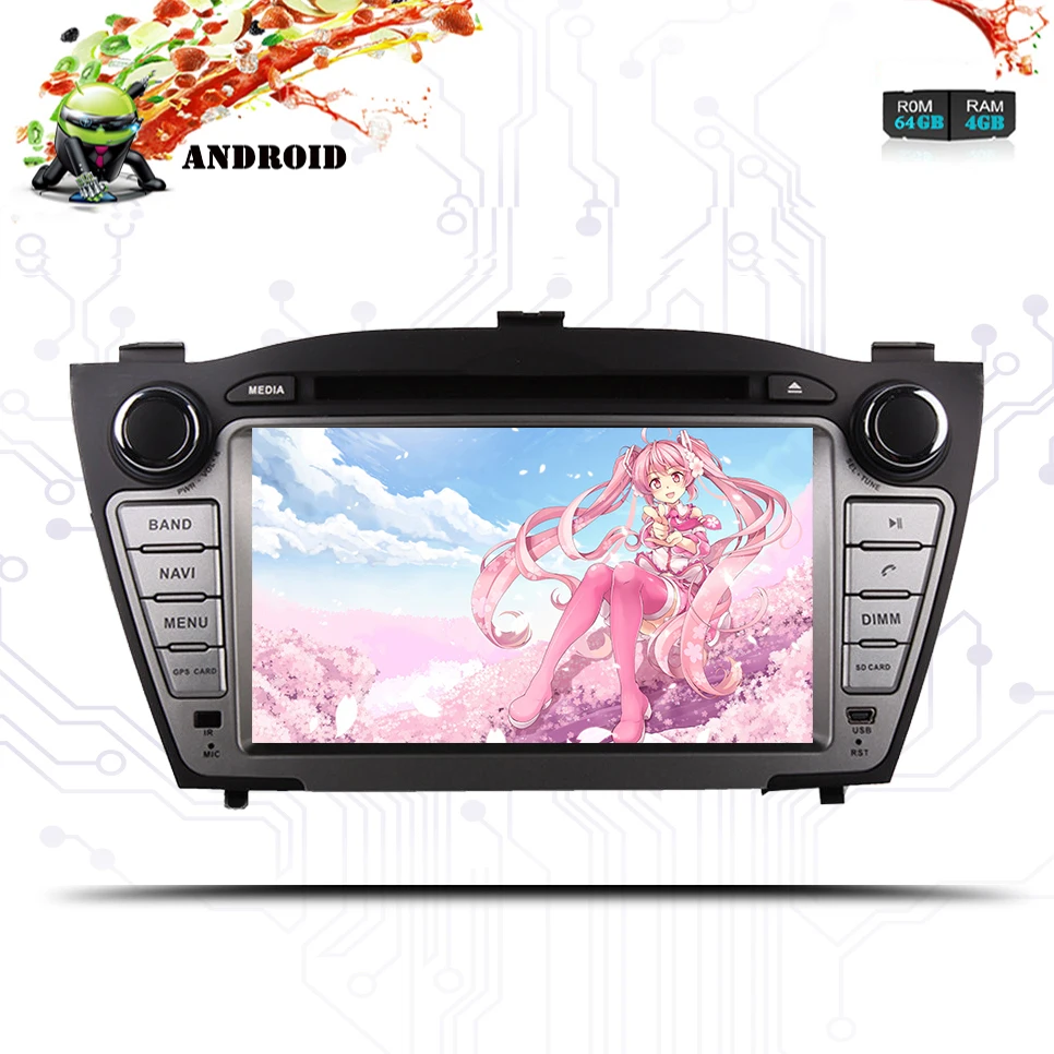 2 din Android 10.0car radio стерео для HYUNDAI IX35 New Tucson 2009 2015 автомобильный dvd плеер gps navi с 4G RAM 64G