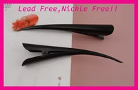 10pcs 13 0cm 5 15 black plain big metal beak clips with teeth for hair dressing salon large hair barrette nickle free lead free