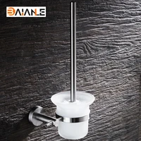 luxury stainless steel wall mounted toilet brush holders with glass cup holder bathroom accessories