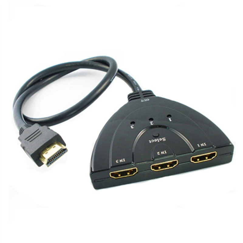 Rankman HDMI сплиттер 1x2 1x3 HDMI Daul дисплей 1080P адаптер переключатель для DVD ноутбук с HDTV монитором