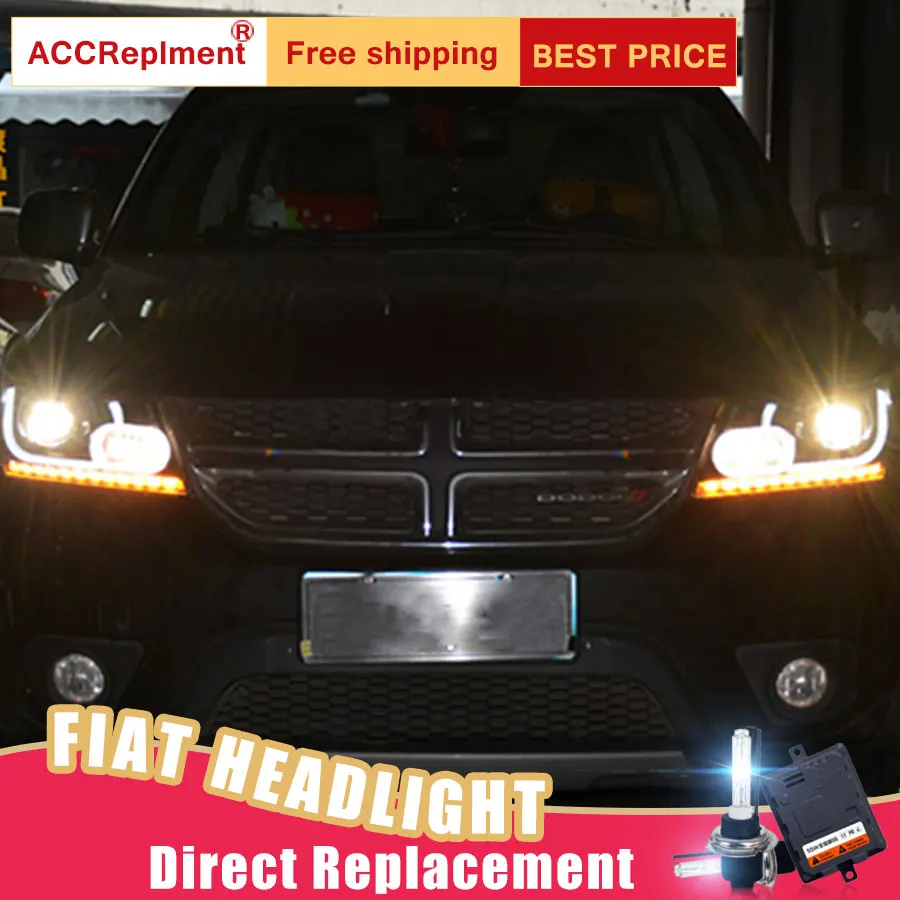 2Pcs LED Headlights For Dodge Journey 2009-2016 led car lights Angel eyes xenon HID KIT Fog Daytime Running Lights | Автомобили и