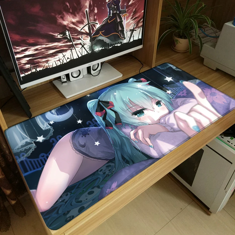 Большой 60X30 см, XL, сексуальный коврик для мыши в стиле аниме, игровой коврик для геймера Hatsune Miku, коврик для мыши с клавиатурой, Mausunterlage tapis de souris
